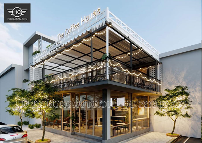 Bản vẽ mái bạt kéo quán cafe siêu đẹp Bản vẽ mái bạt kéo quán cafe siêu đẹp