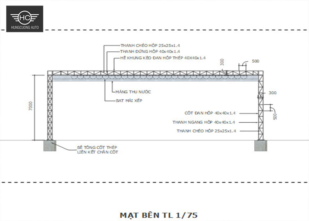 Bản vẽ cad mai xep nha chua