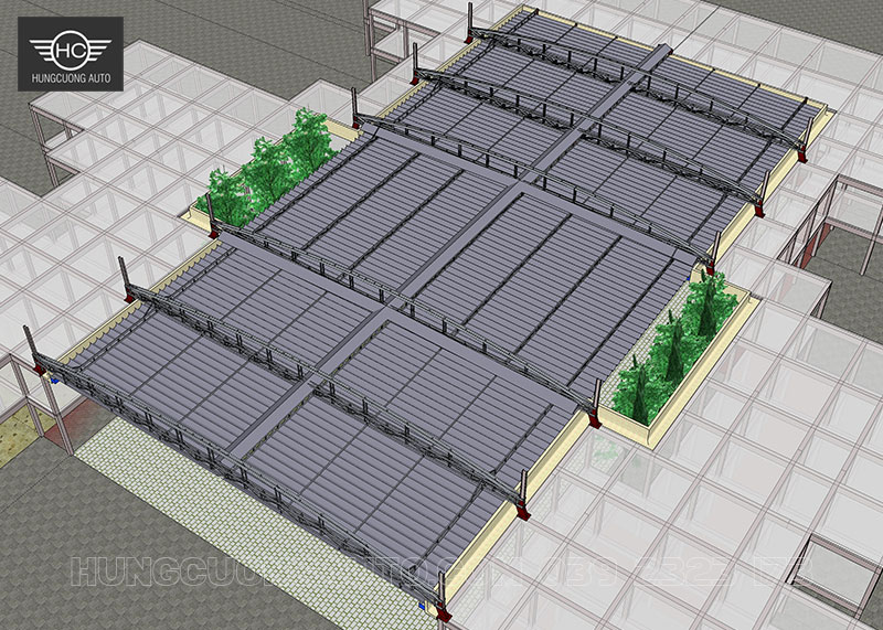 Hình ảnh 3d thiết kế mái xếp di động